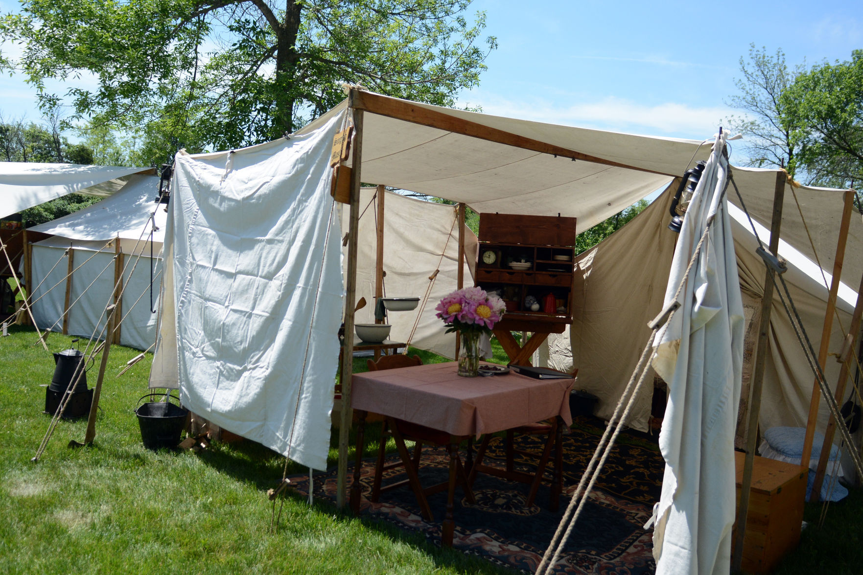 Historical reenactment at Indian Agency House